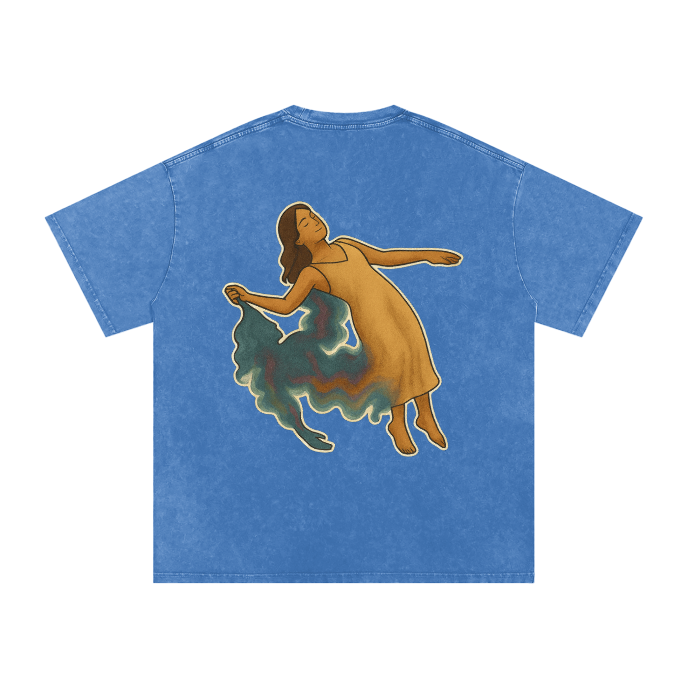 SMOKEPUNK #02 ,Snow Washed Oversized Cotton T-Shirt