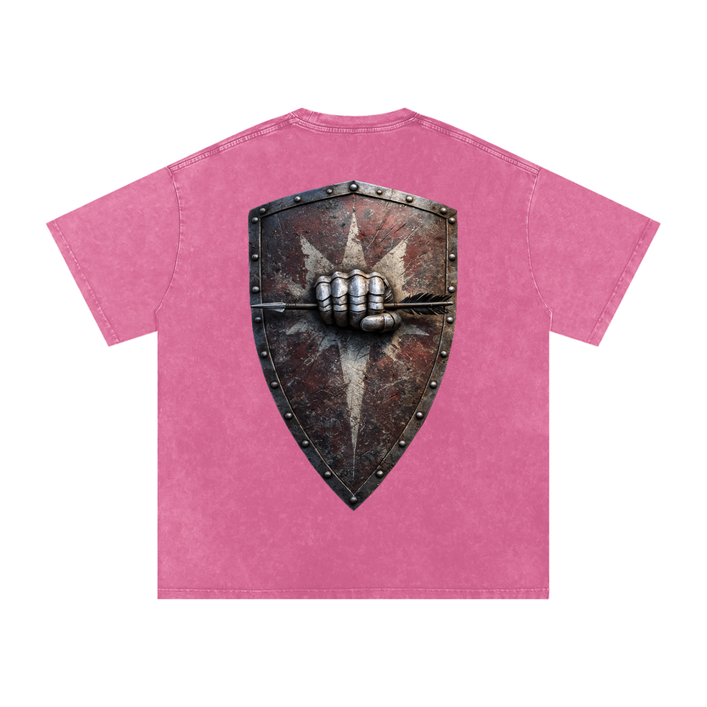 Mythical Sheild, Snow Washed Oversized Cotton T-Shirt