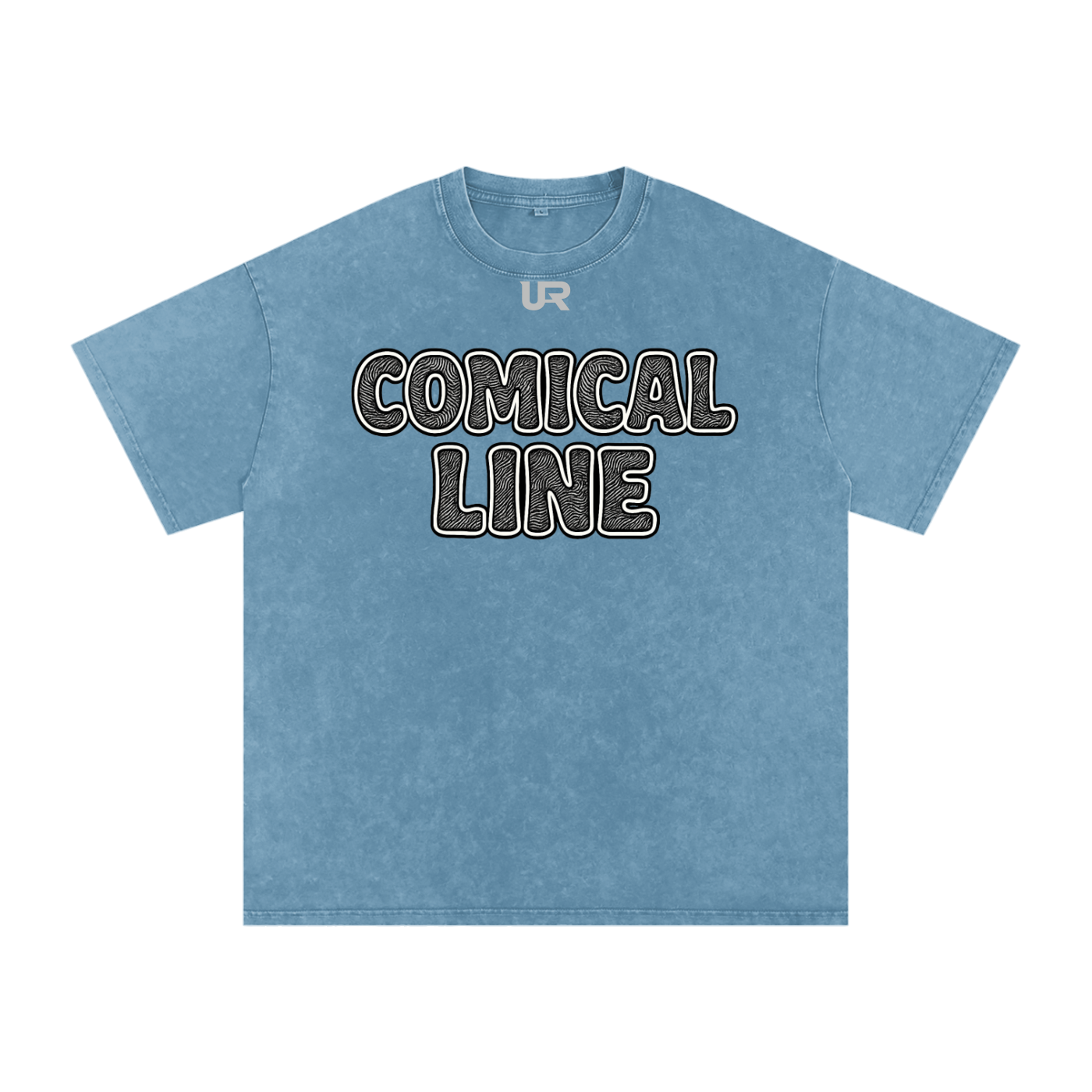 Comical Line #02 Snow Washed Oversized Cotton T-Shirt