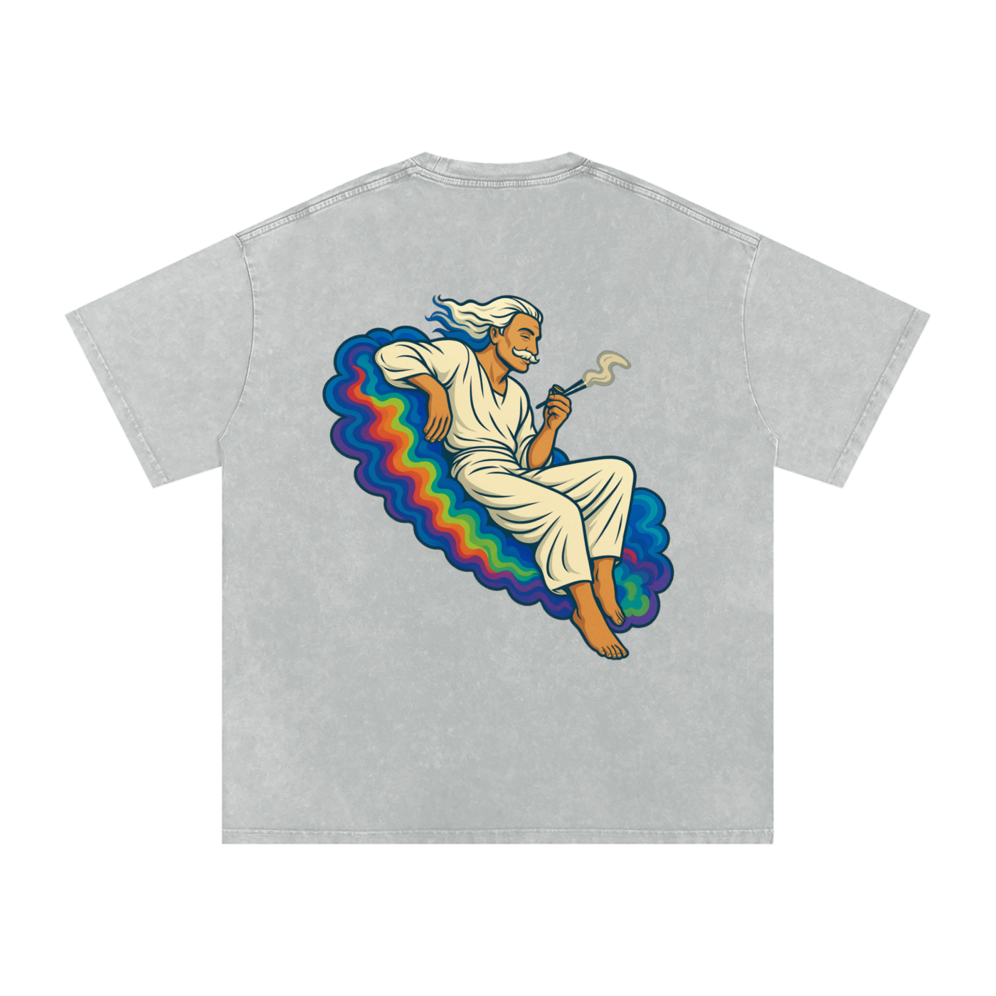 SMOKEPUNK #01 Snow Washed Oversized Cotton T-Shirt