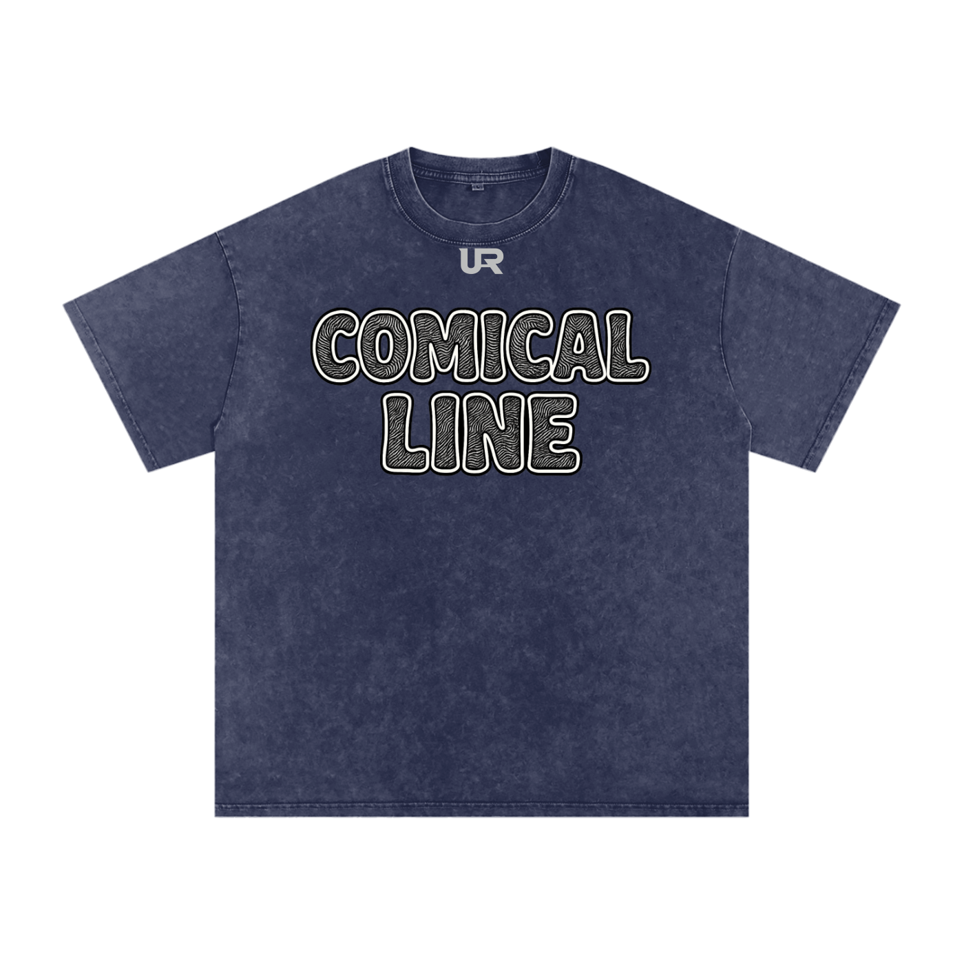 Comical Line #02 Snow Washed Oversized Cotton T-Shirt