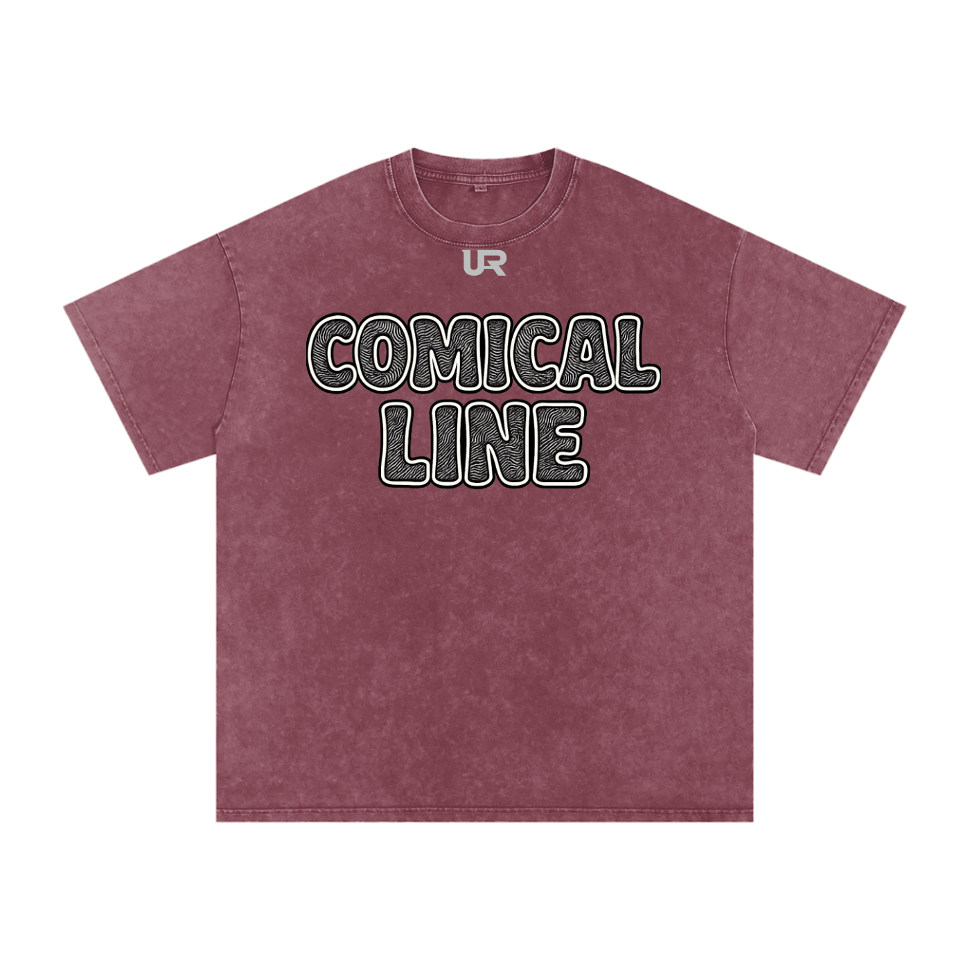 Comical line #01 Snow Washed Oversized Cotton T-Shirt