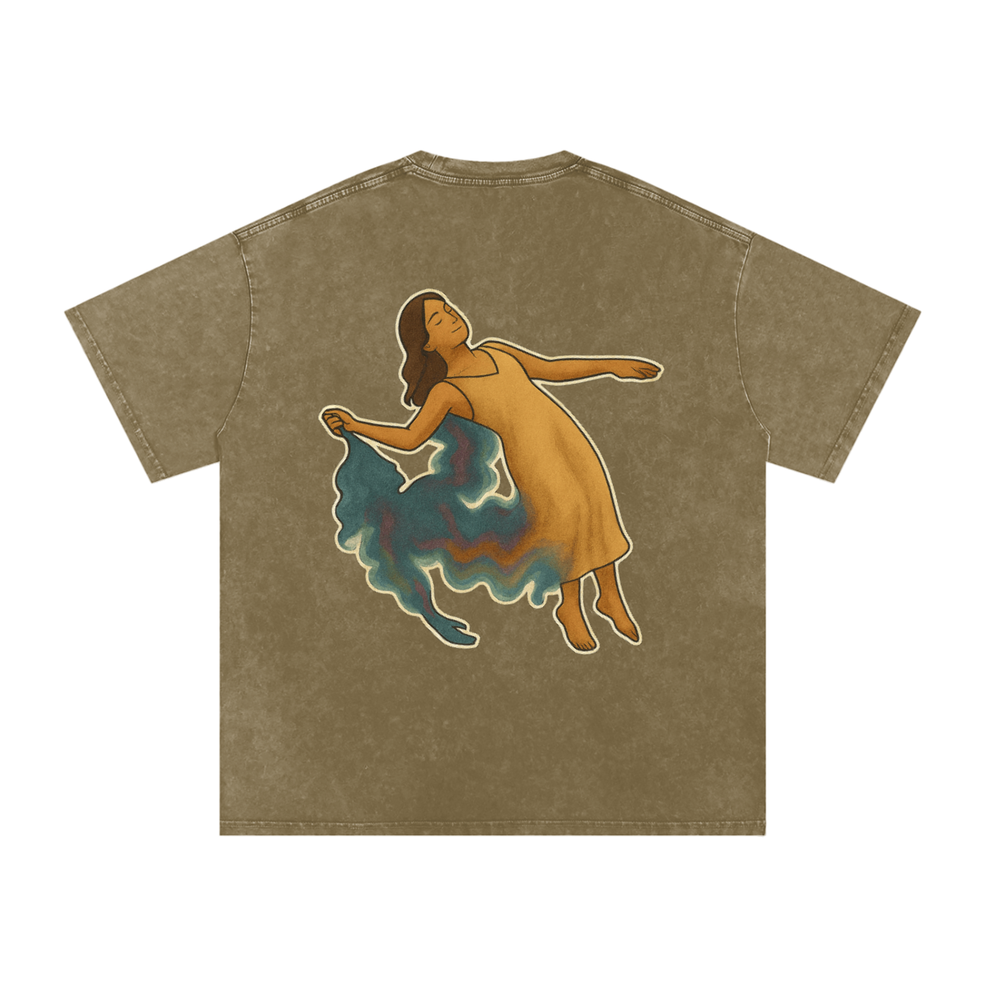 SMOKEPUNK #02 ,Snow Washed Oversized Cotton T-Shirt