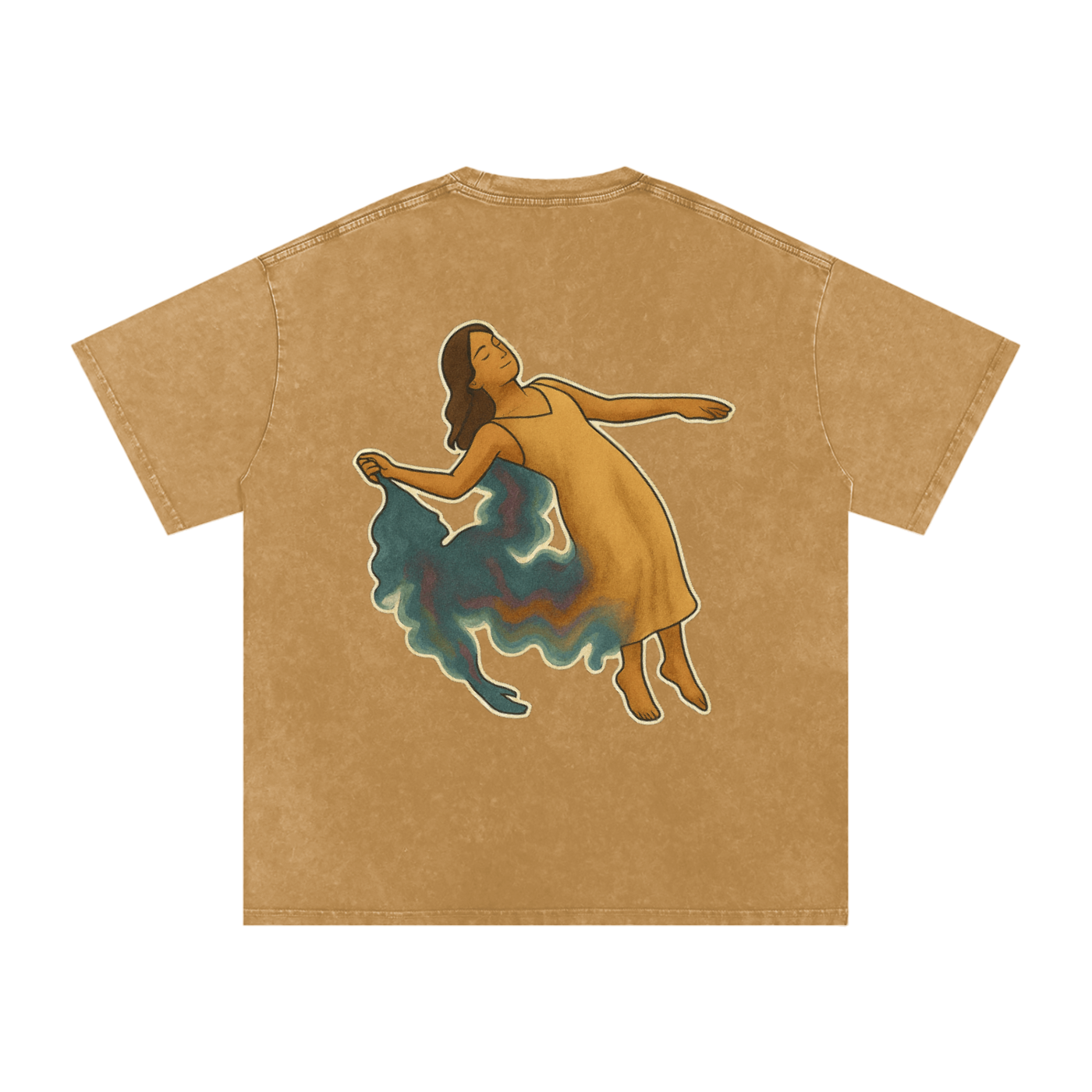 SMOKEPUNK #02 ,Snow Washed Oversized Cotton T-Shirt