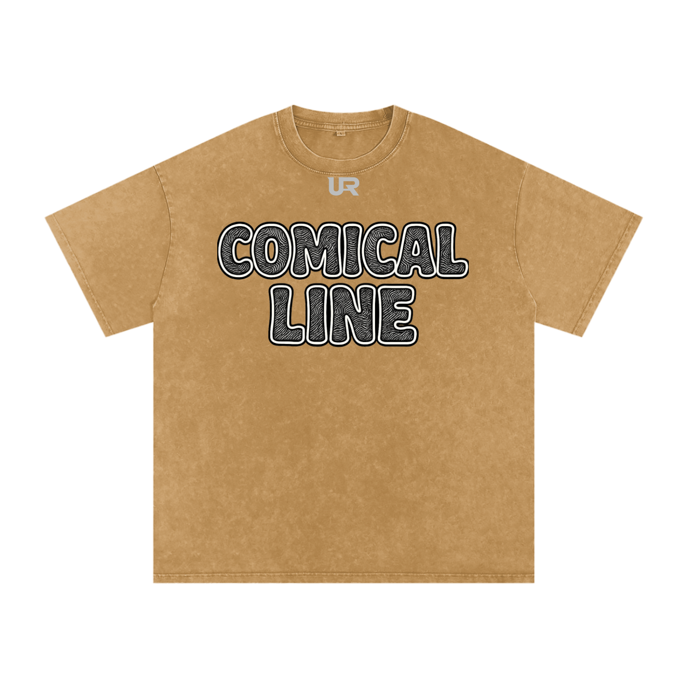 Comical line #01 Snow Washed Oversized Cotton T-Shirt