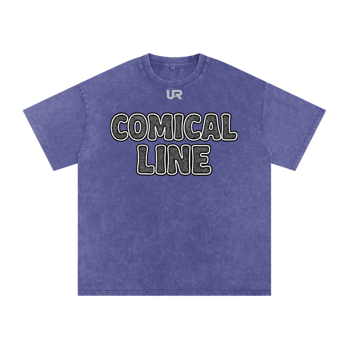 Comical line #01 Snow Washed Oversized Cotton T-Shirt