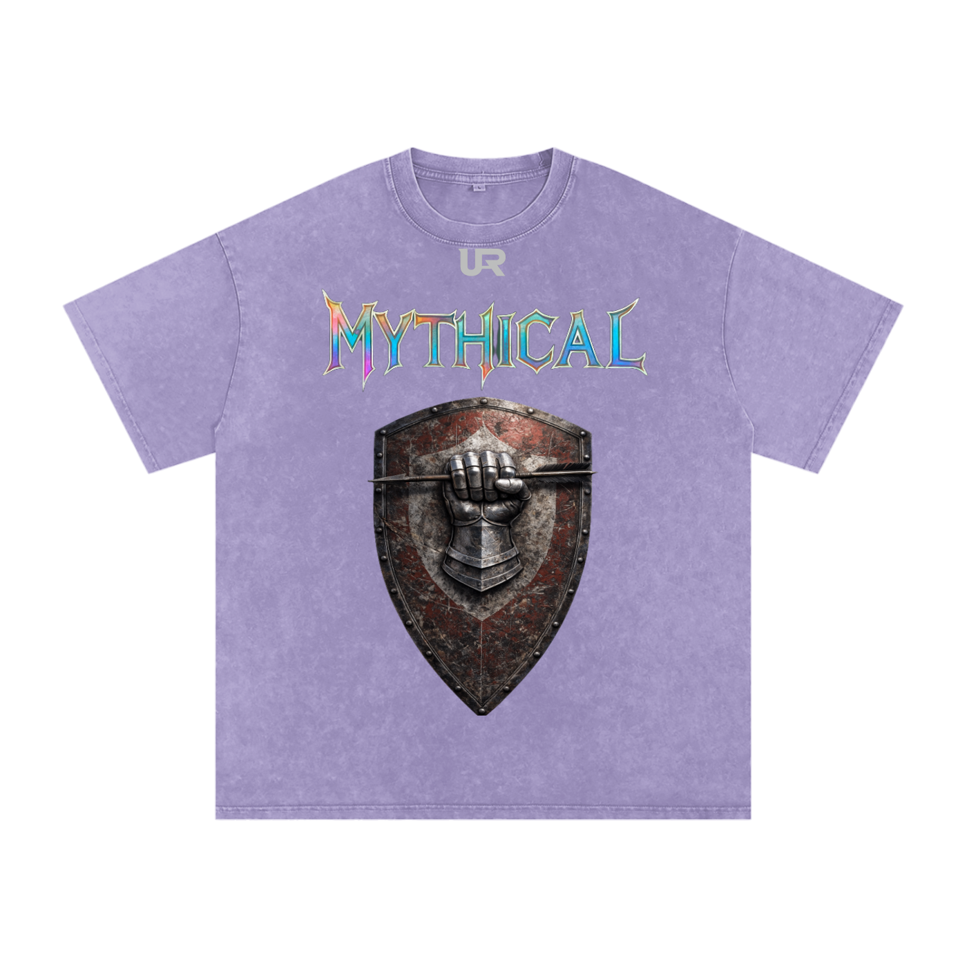 Mythical Sheild, Snow Washed Oversized Cotton T-Shirt