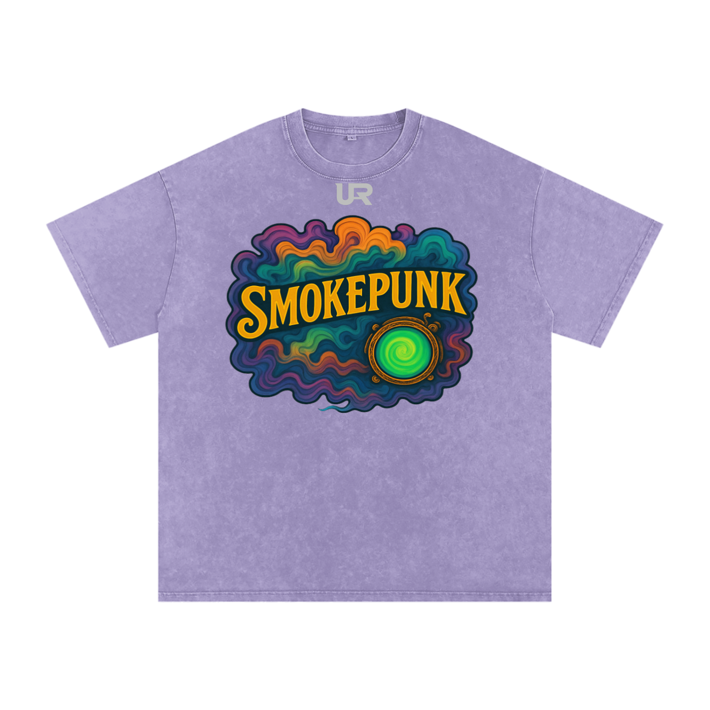 SMOKEPUNK #02 ,Snow Washed Oversized Cotton T-Shirt
