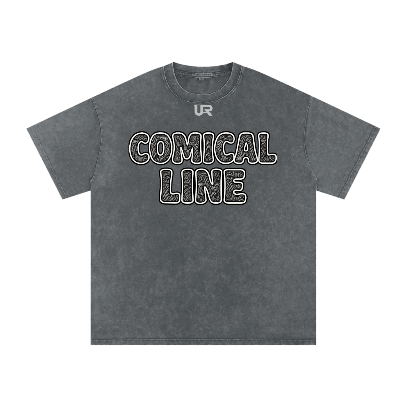 Comical line #01 Snow Washed Oversized Cotton T-Shirt
