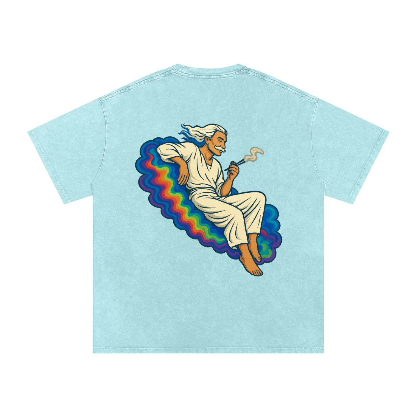 SMOKEPUNK #01 Snow Washed Oversized Cotton T-Shirt