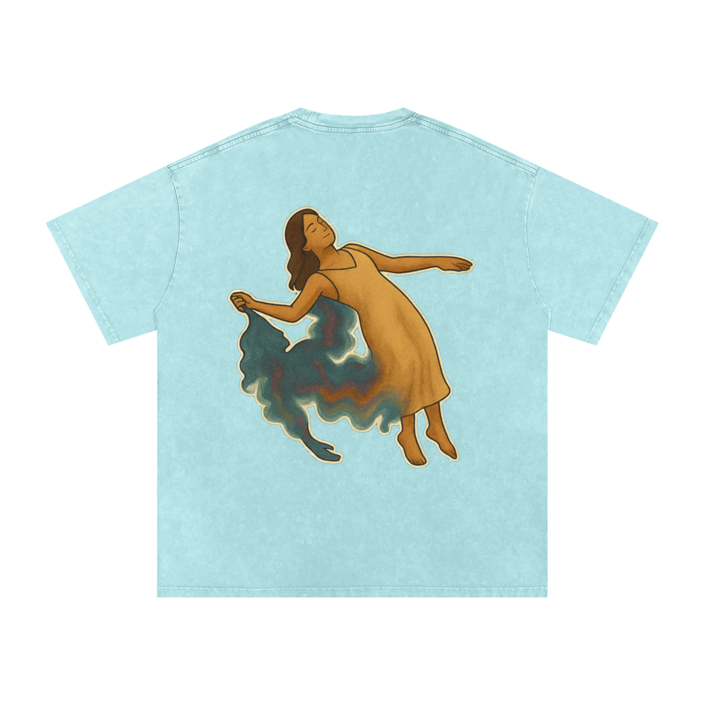 SMOKEPUNK #02 ,Snow Washed Oversized Cotton T-Shirt