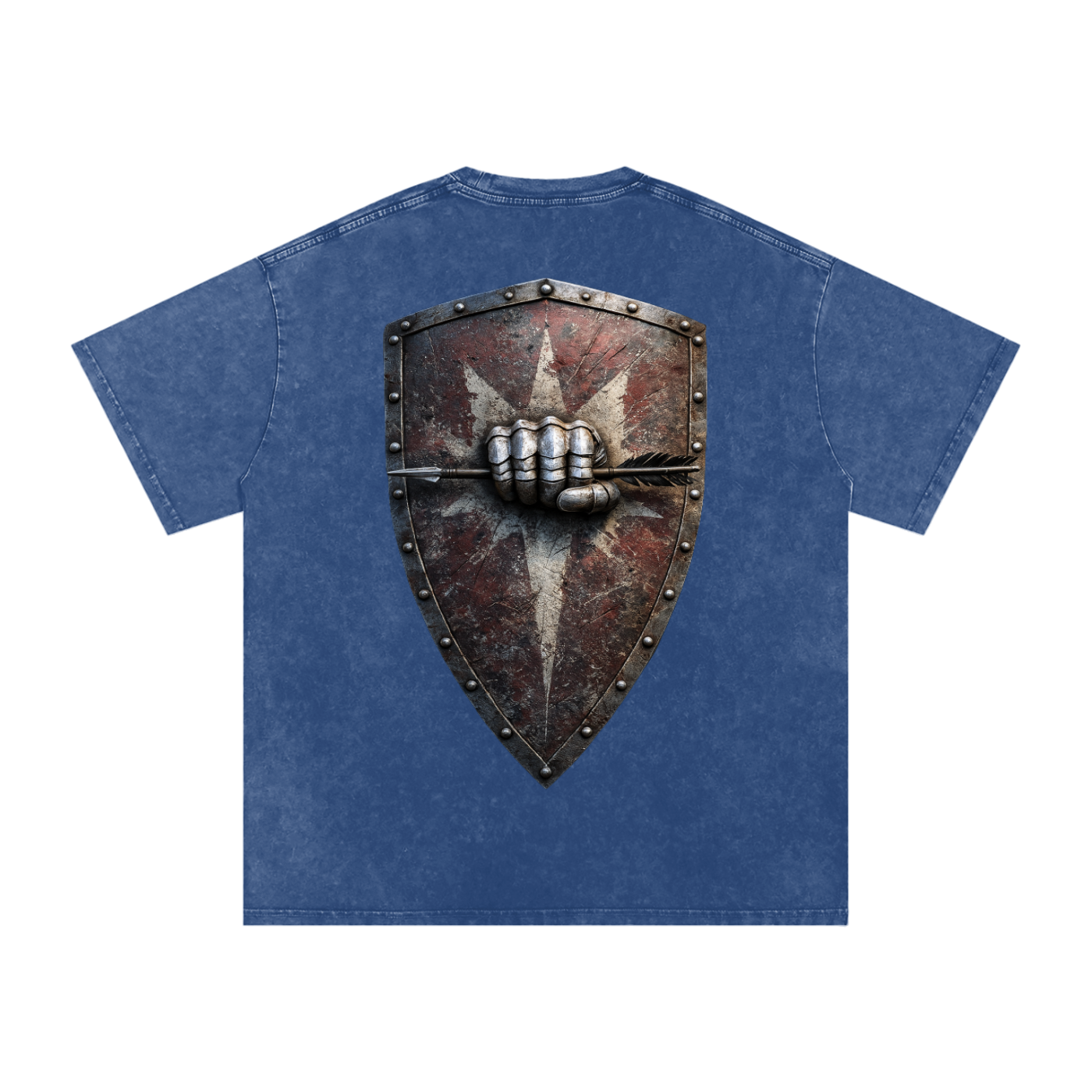 Mythical Sheild, Snow Washed Oversized Cotton T-Shirt