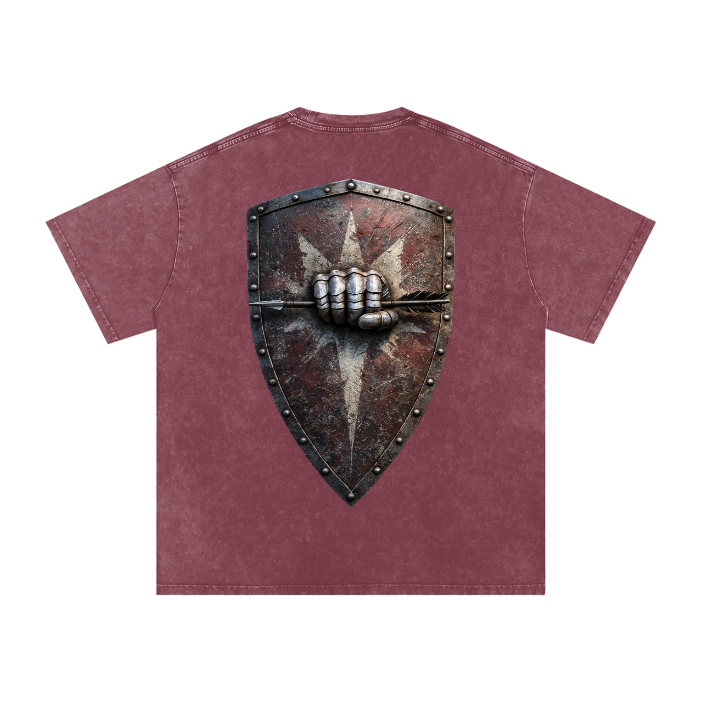 Mythical Sheild, Snow Washed Oversized Cotton T-Shirt