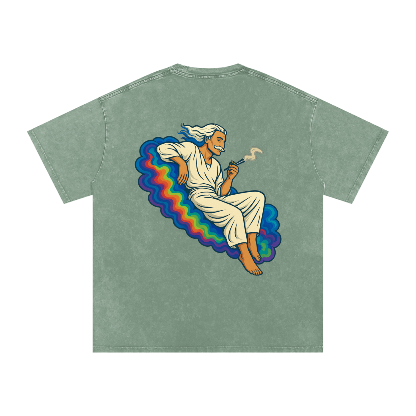 SMOKEPUNK #01 Snow Washed Oversized Cotton T-Shirt