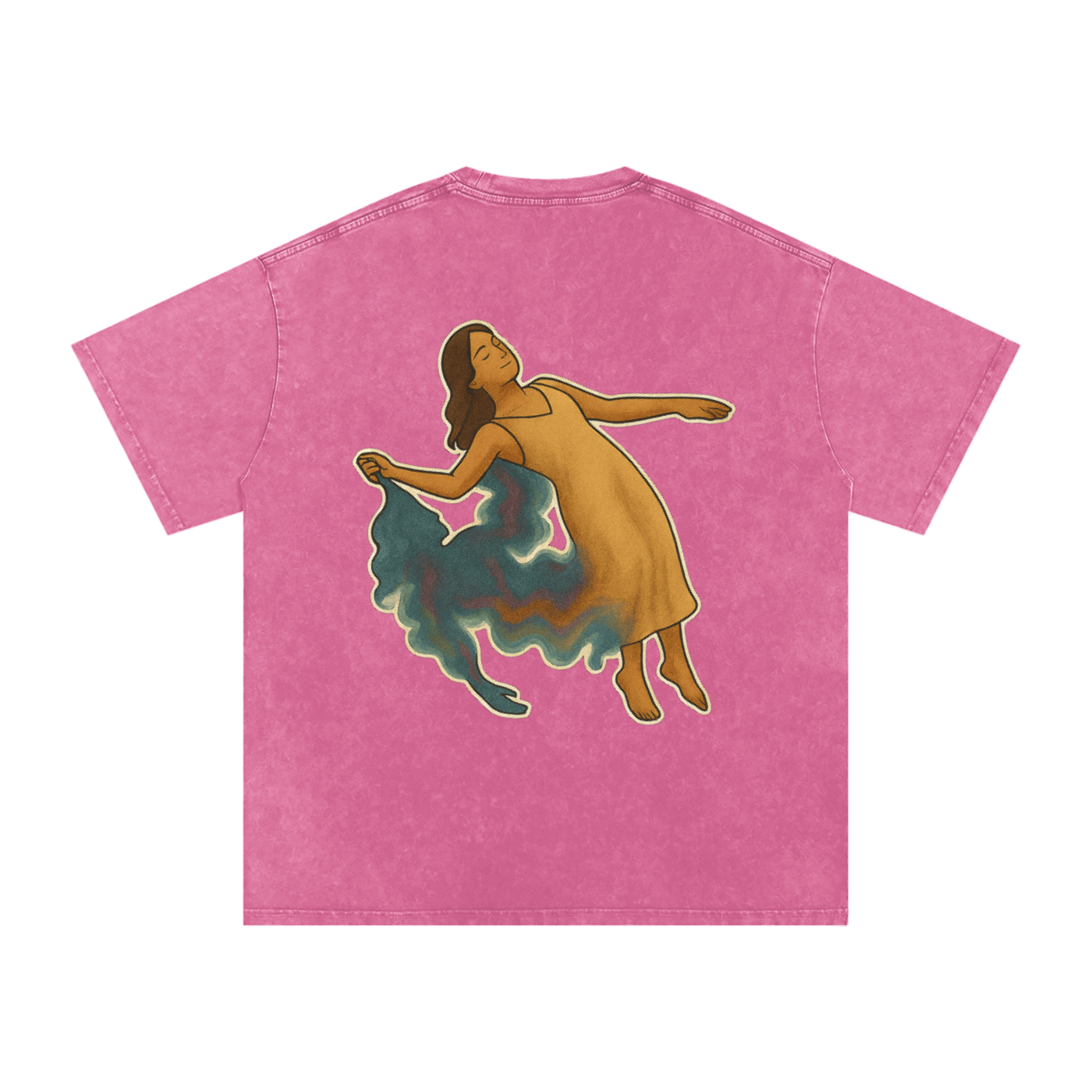 SMOKEPUNK #02 ,Snow Washed Oversized Cotton T-Shirt