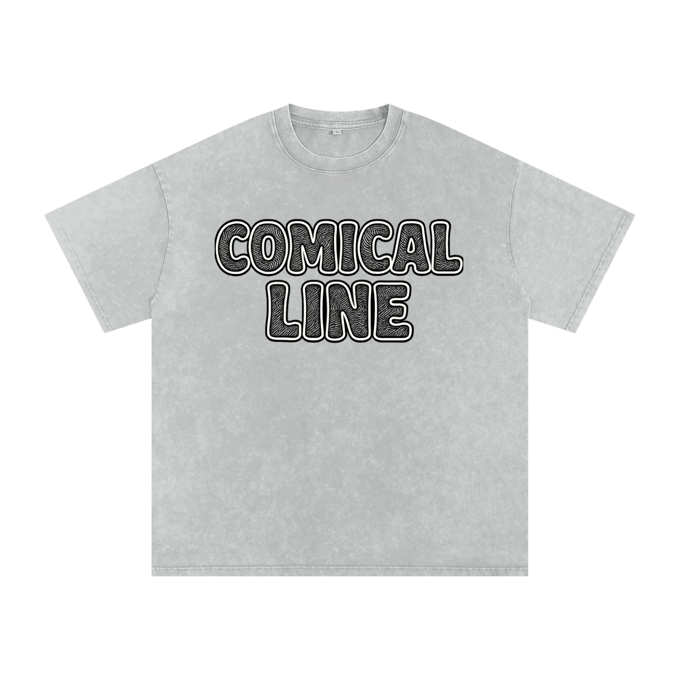 Comical line #01 Snow Washed Oversized Cotton T-Shirt