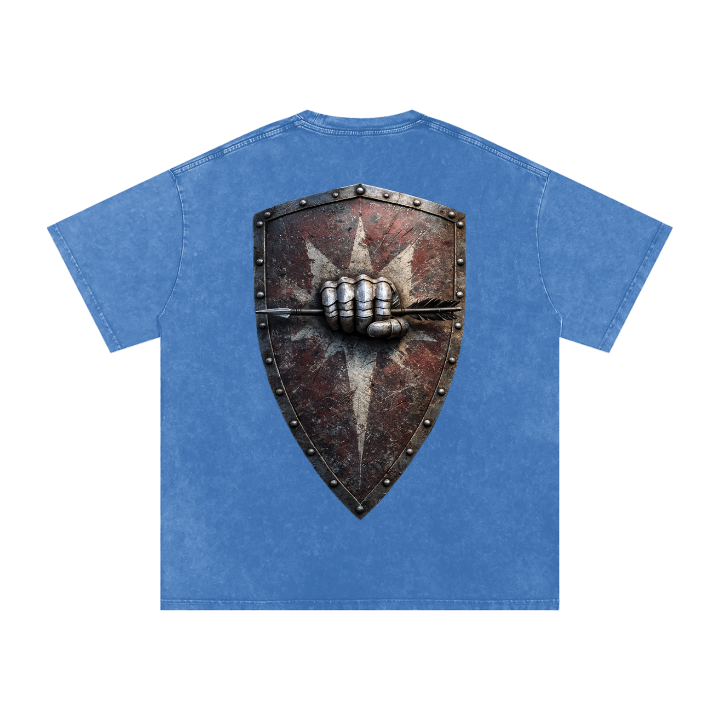 Mythical Sheild, Snow Washed Oversized Cotton T-Shirt