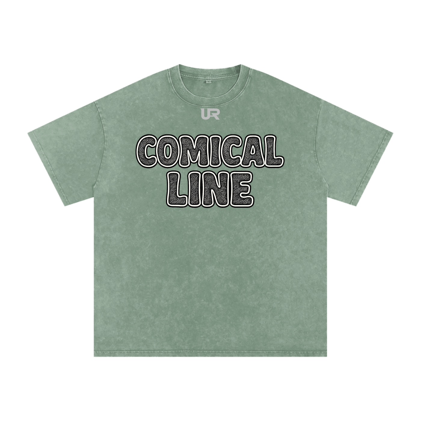 Comical Line #02 Snow Washed Oversized Cotton T-Shirt