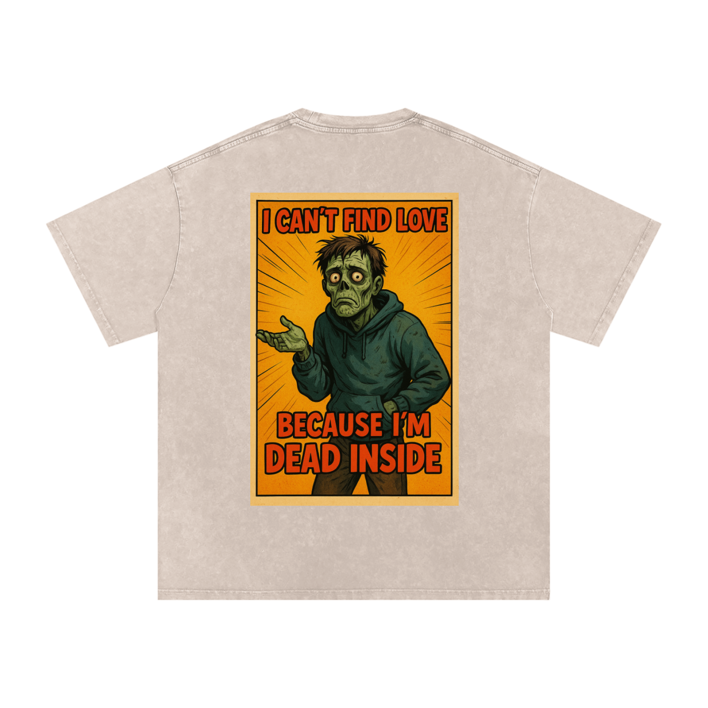 Comical line #01 Snow Washed Oversized Cotton T-Shirt