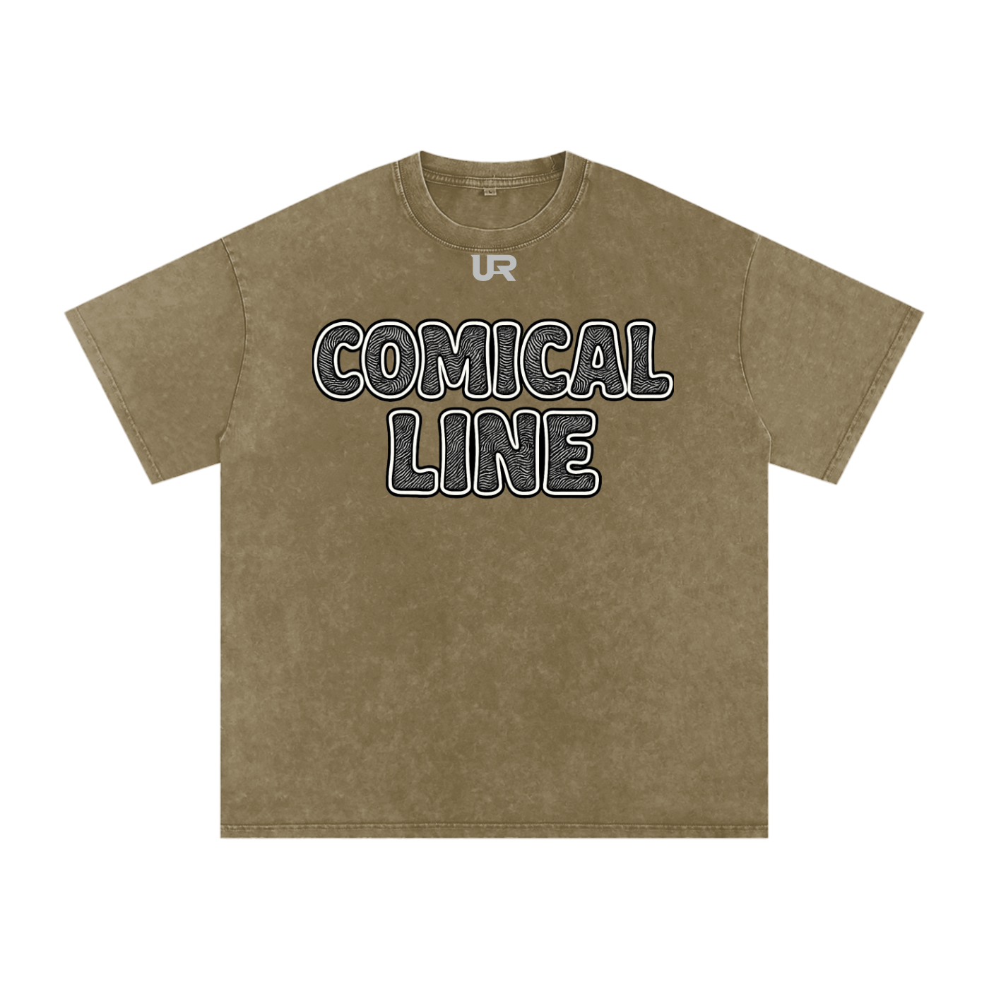 Comical line #01 Snow Washed Oversized Cotton T-Shirt