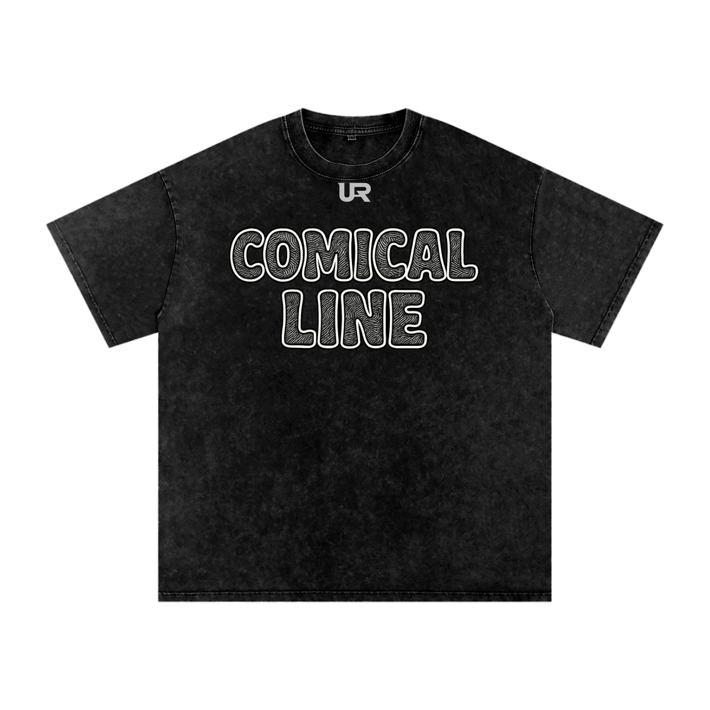 Comical Line #02 Snow Washed Oversized Cotton T-Shirt