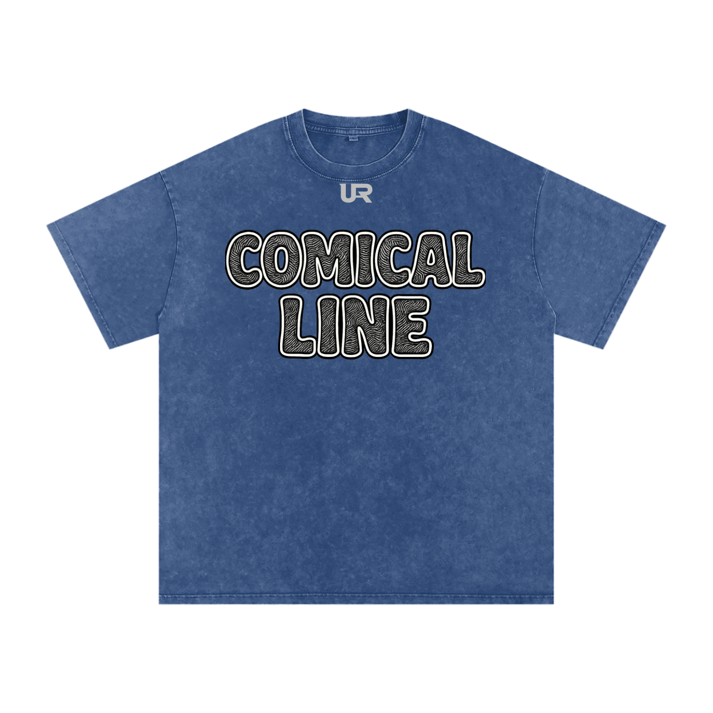 Comical line #01 Snow Washed Oversized Cotton T-Shirt
