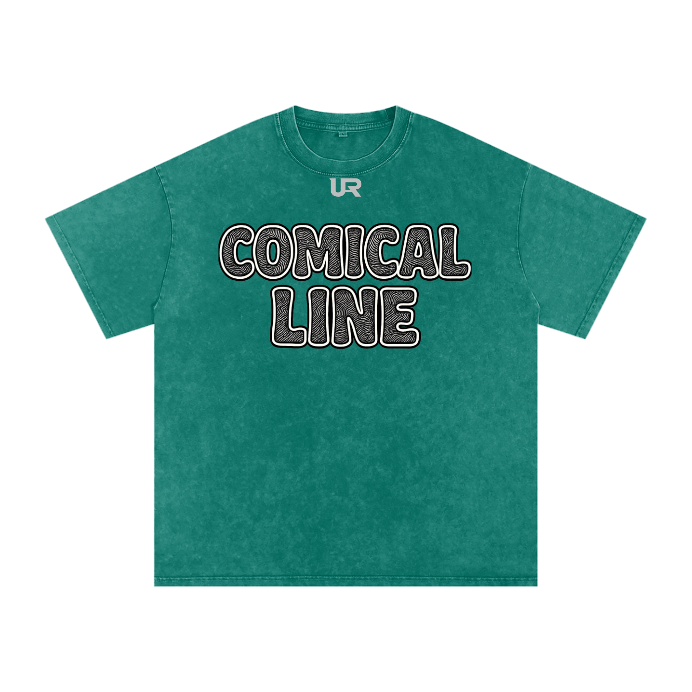 Comical line #01 Snow Washed Oversized Cotton T-Shirt