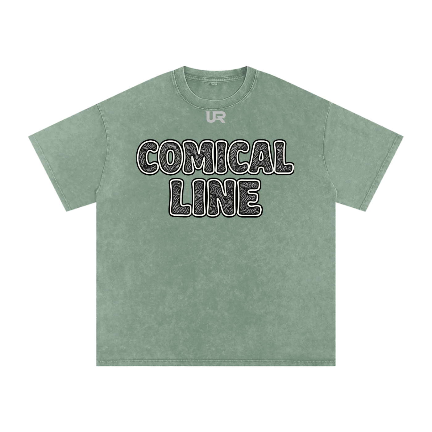 Comical line #01 Snow Washed Oversized Cotton T-Shirt