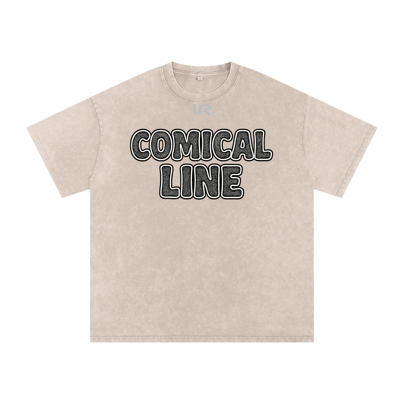 Comical Line #02 Snow Washed Oversized Cotton T-Shirt