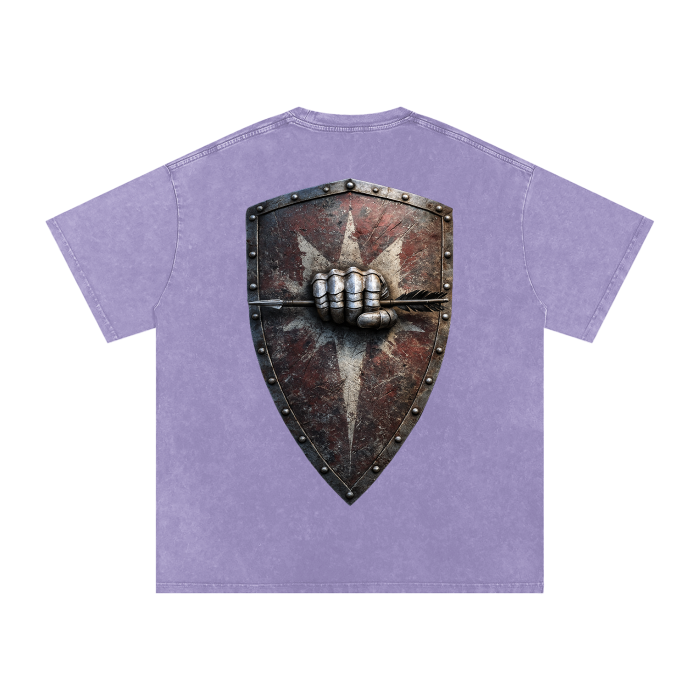 Mythical Sheild, Snow Washed Oversized Cotton T-Shirt