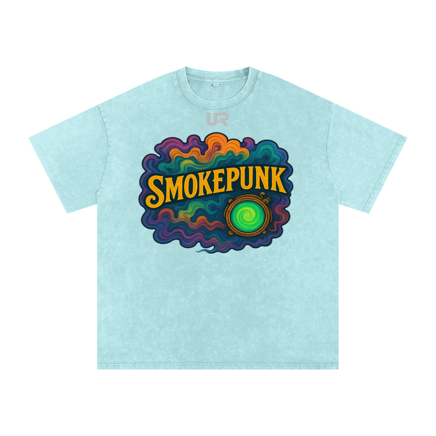 SMOKEPUNK #02 ,Snow Washed Oversized Cotton T-Shirt