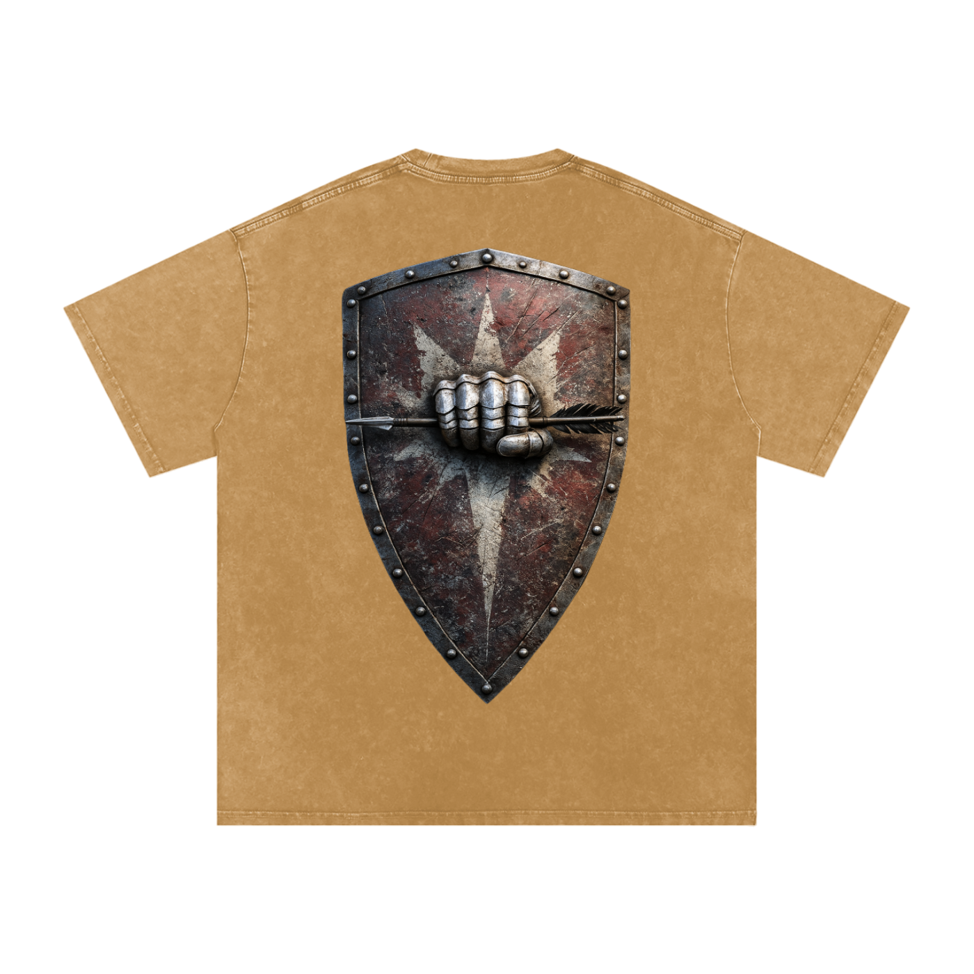 Mythical Sheild, Snow Washed Oversized Cotton T-Shirt