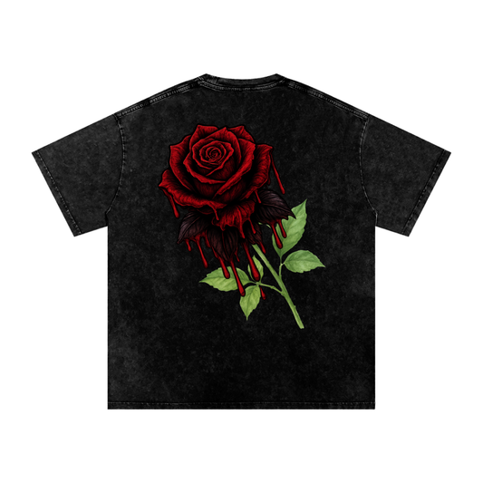 Mythical Rose, Snow Washed Oversized Cotton T-Shirt