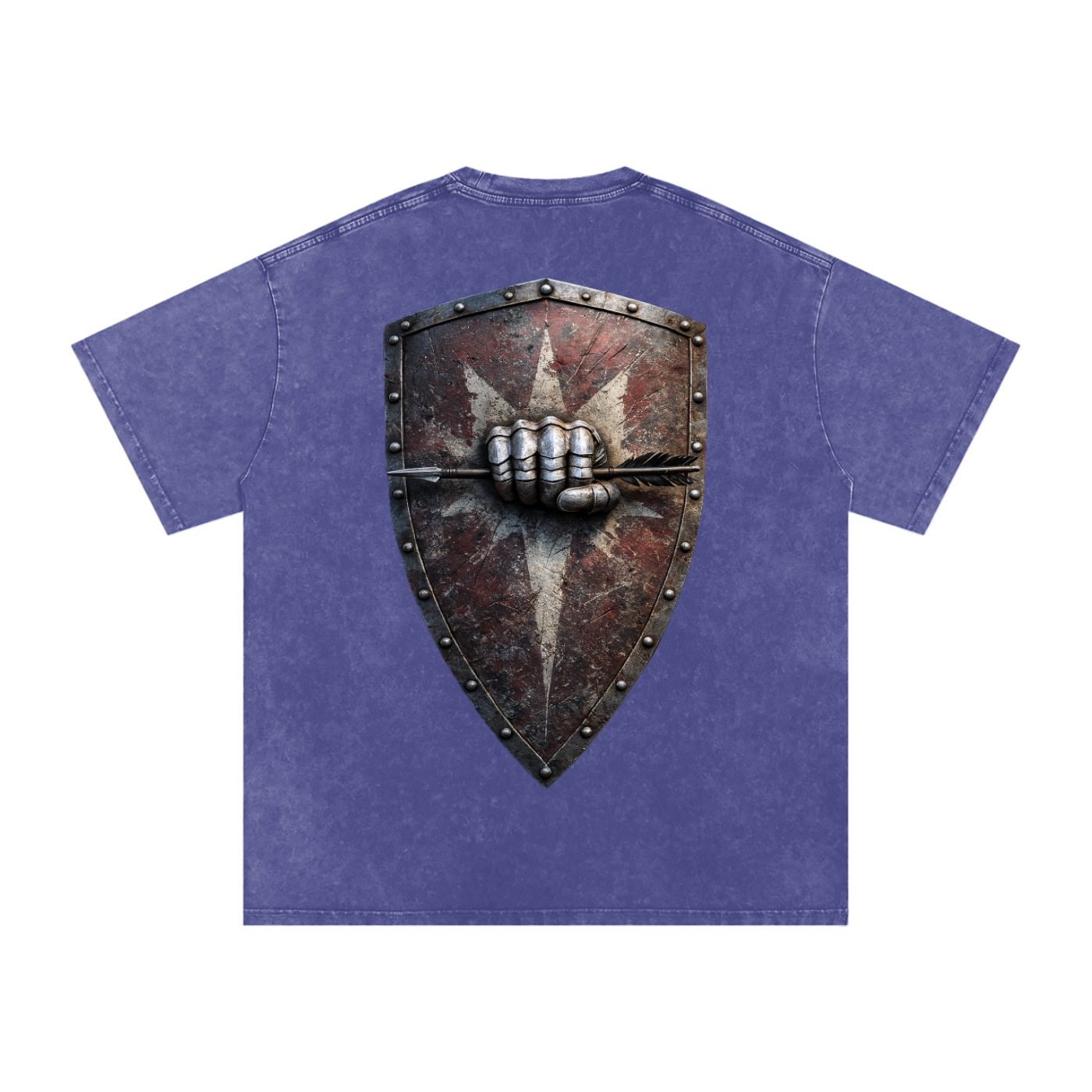 Mythical Sheild, Snow Washed Oversized Cotton T-Shirt