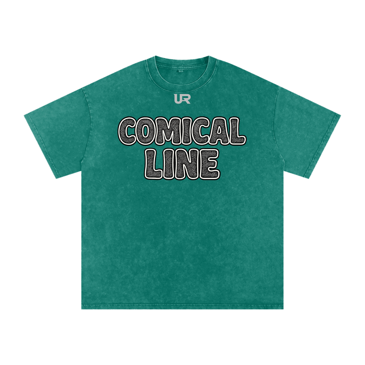 Comical Line #02 Snow Washed Oversized Cotton T-Shirt