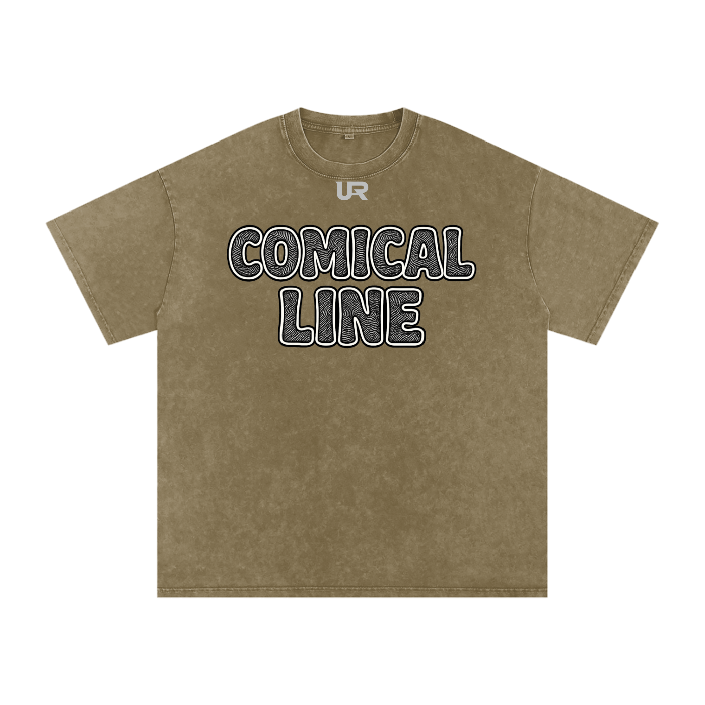 Comical Line #02 Snow Washed Oversized Cotton T-Shirt
