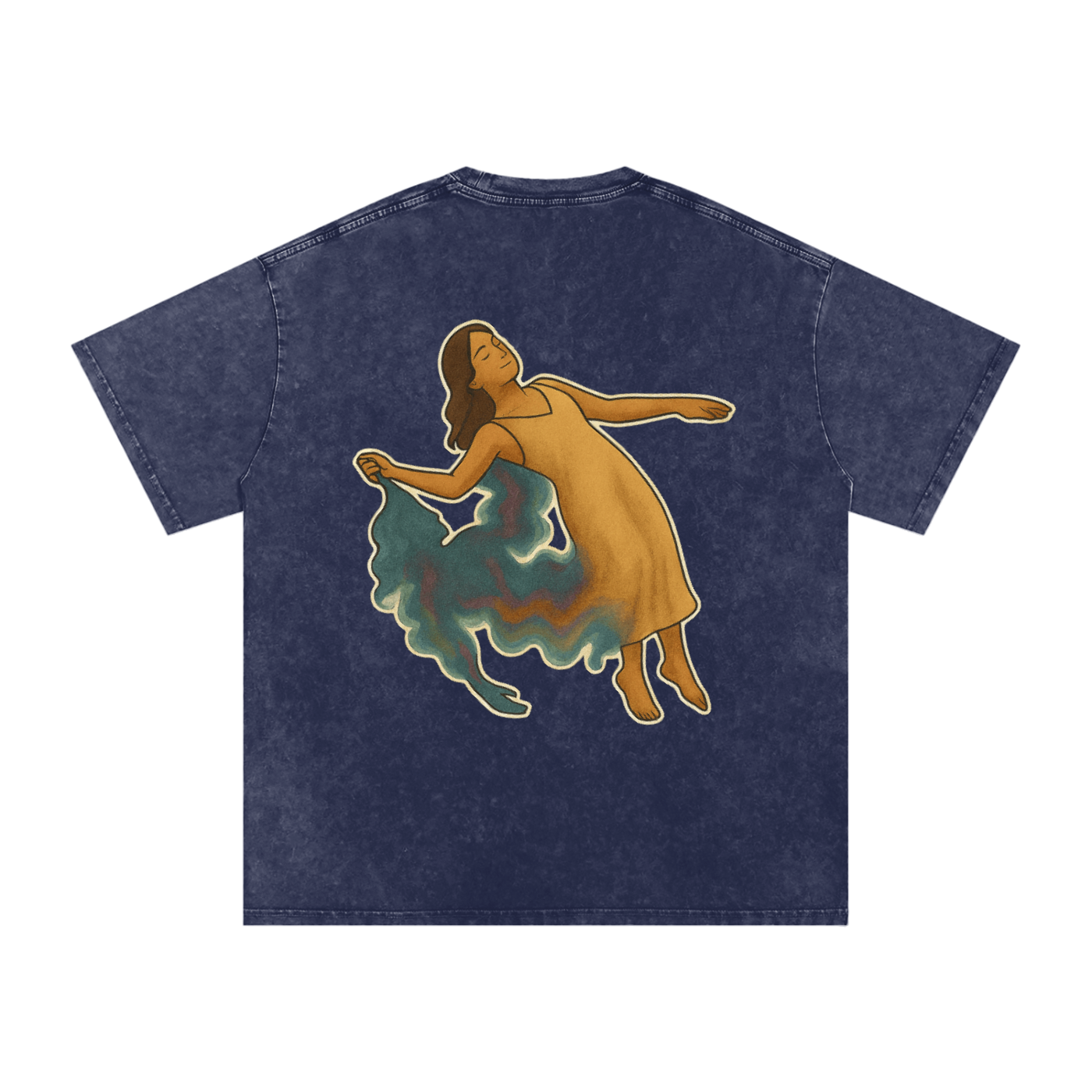 SMOKEPUNK #02 ,Snow Washed Oversized Cotton T-Shirt