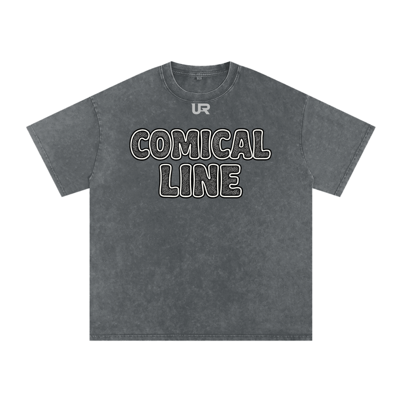 Comical Line #02 Snow Washed Oversized Cotton T-Shirt